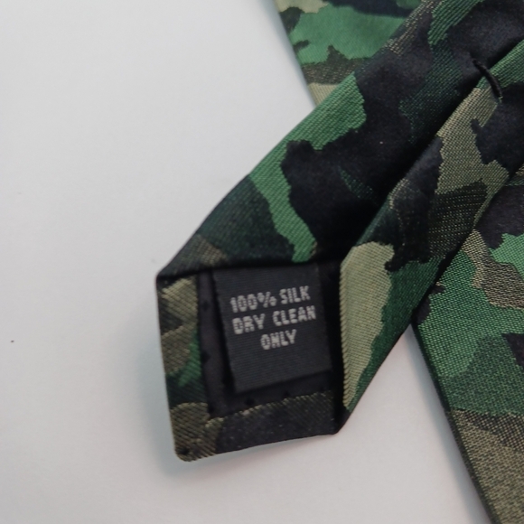 PC Camo Mens Tie Green Black  Business Office Military Green Black Beige - Picture 4 of 6